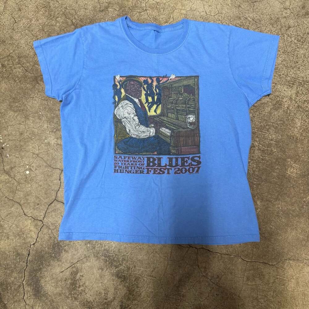 Gildan Safeway Waterfront Blues Fest 2007 T-Shirt Blue
